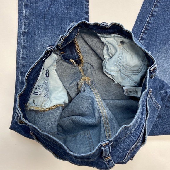 GAP Denim Girlfriend Dark Indigo Mid-Rise Tapered Leg Denim Jeans - Picture 11 of 14